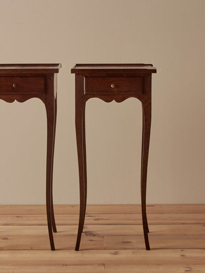 Pair of French vintage oak bedside tables