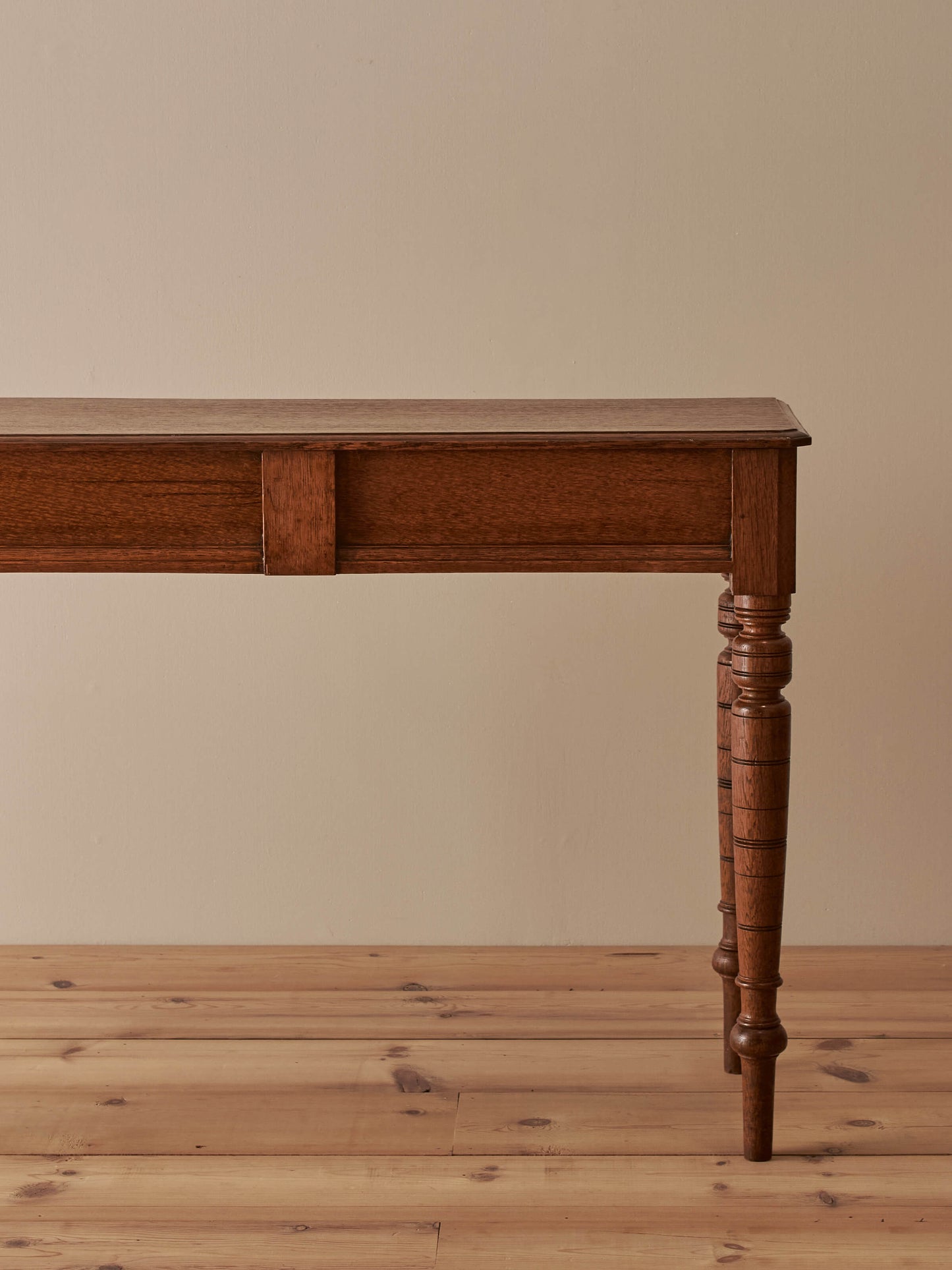 Victorian oak console table with drawer