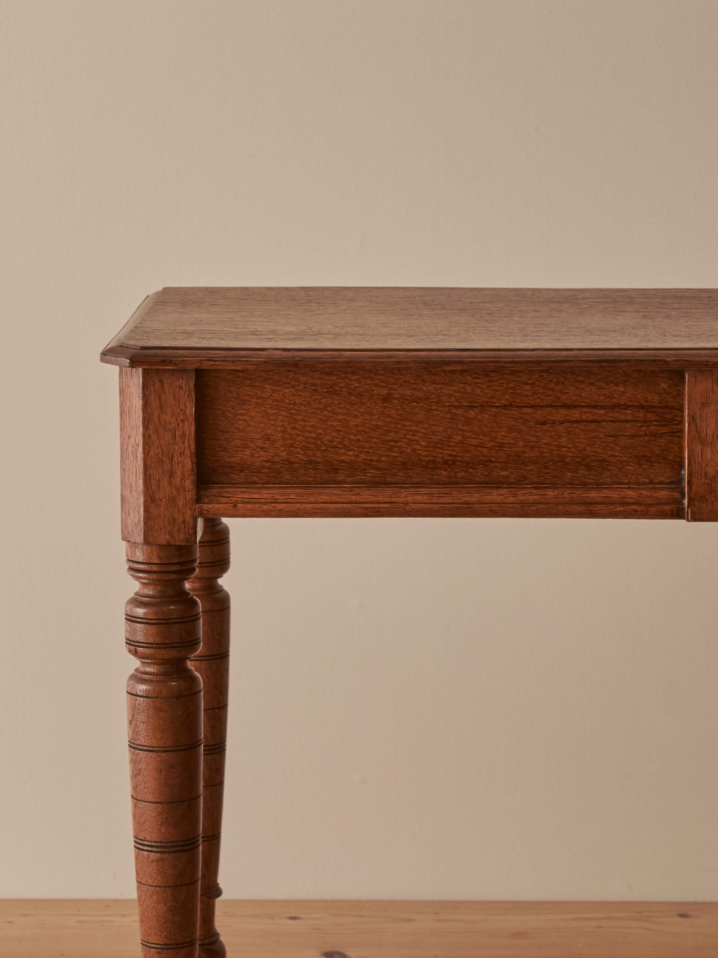 Victorian oak console table with drawer