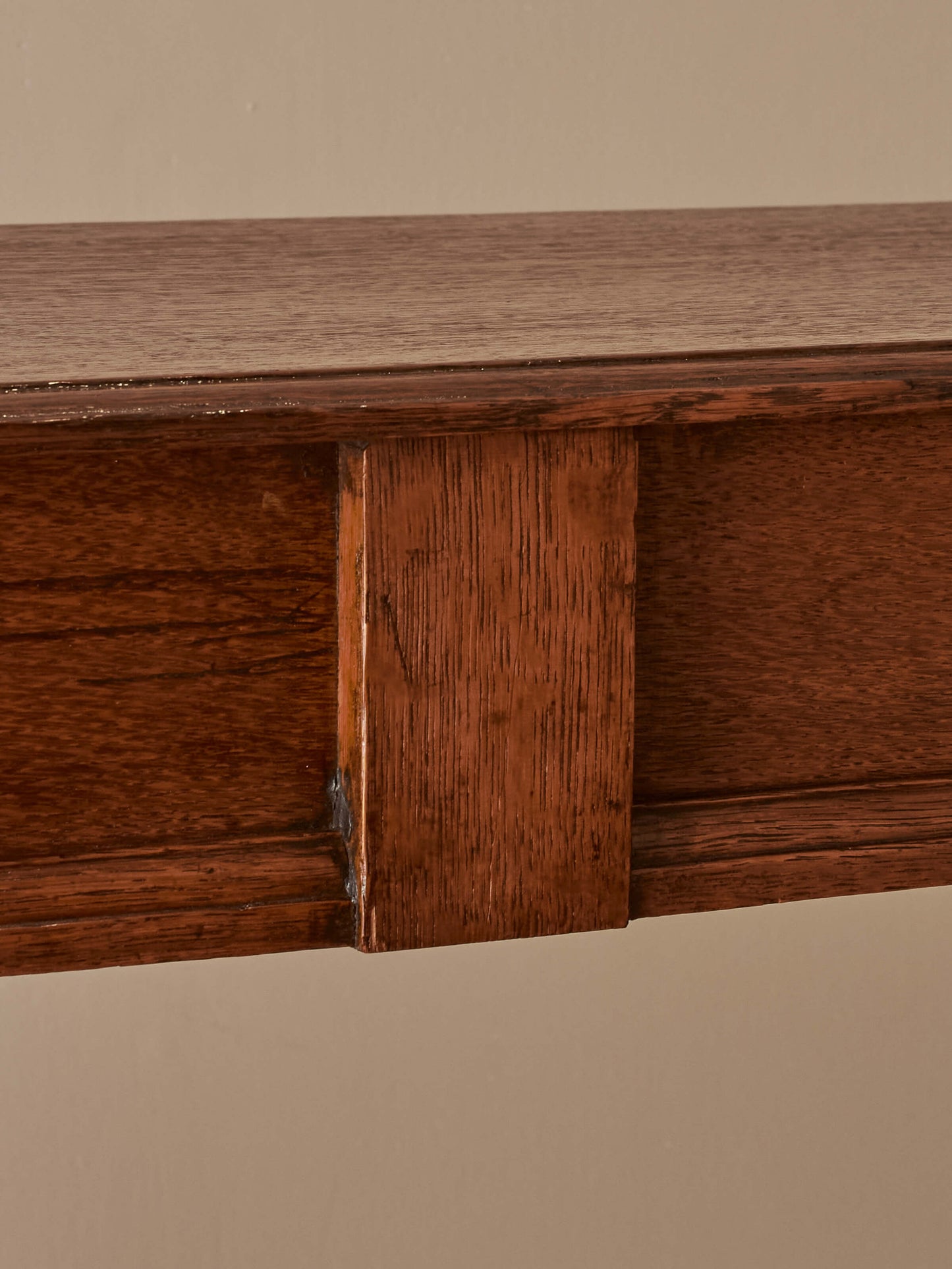 Victorian oak console table with drawer