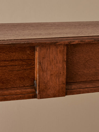 Victorian oak console table with drawer