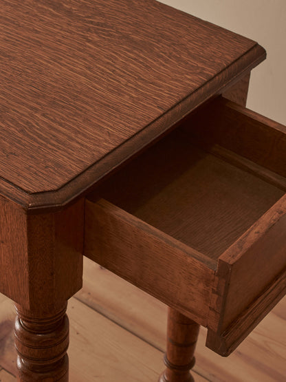Victorian oak console table with drawer