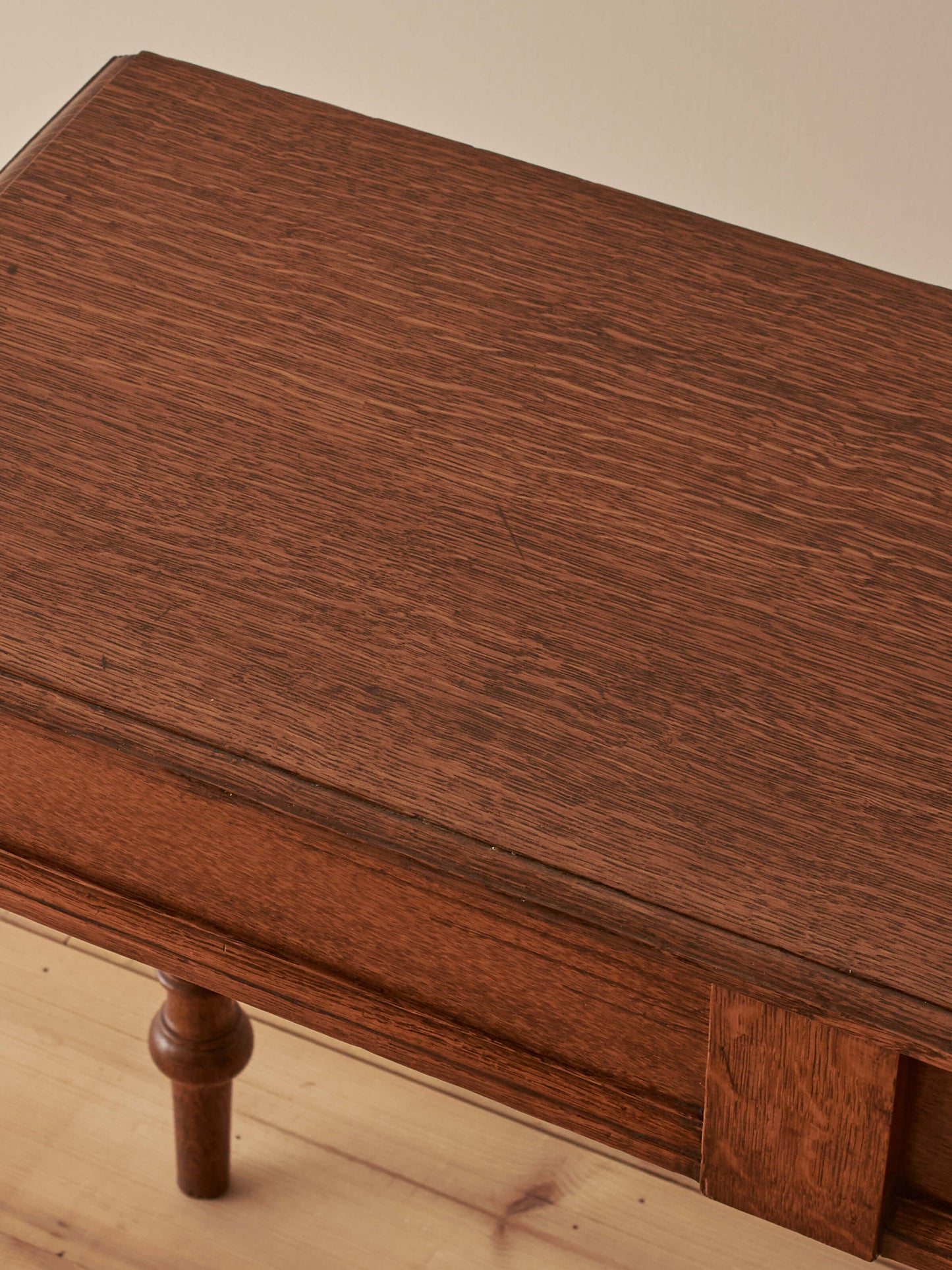 Victorian oak console table with drawer