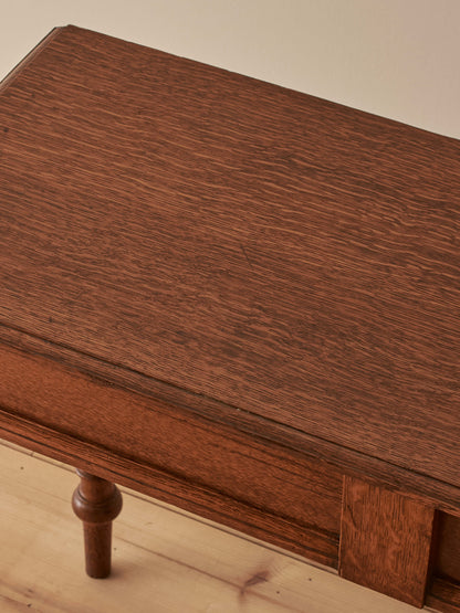 Victorian oak console table with drawer