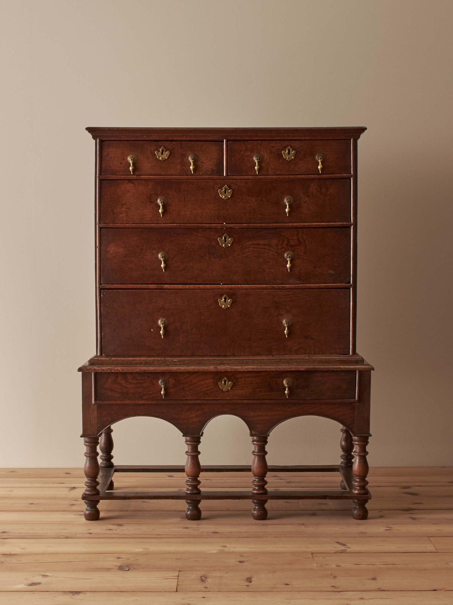 18th century Georgian oak chest on stand
