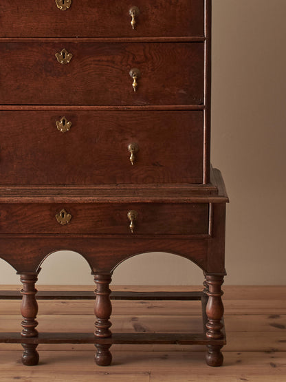 18th century Georgian oak chest on stand