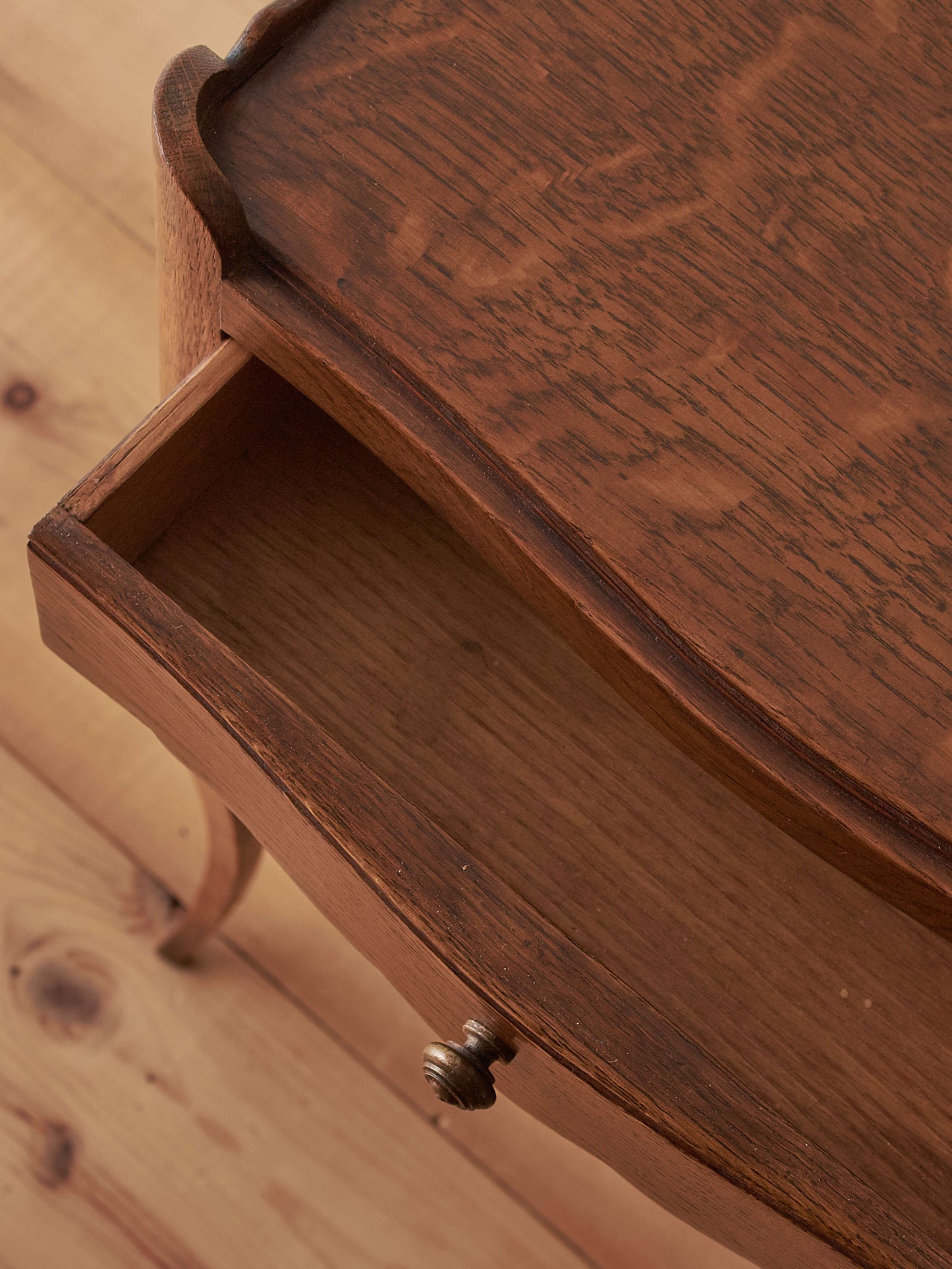 ON HOLD Pair of French oak vintage bedside tables