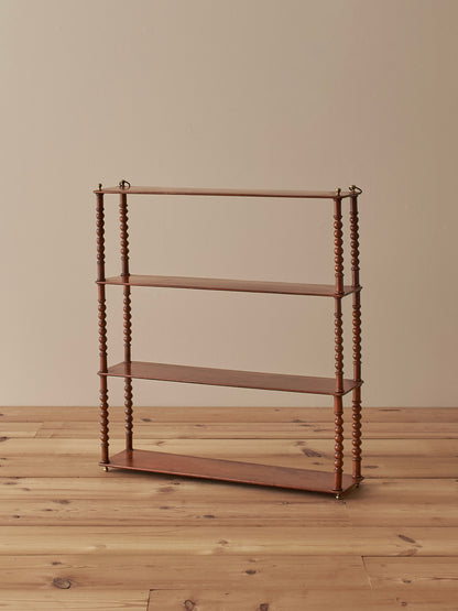 Antique French mahogany bobbin wall-shelf