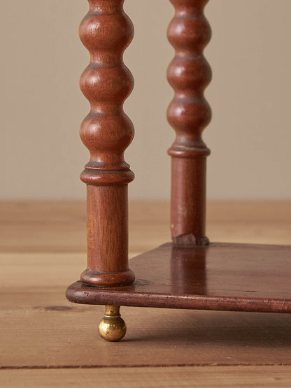 Antique French mahogany bobbin wall-shelf