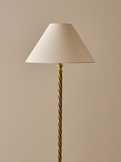 Mid-century brass twisted floor lamp