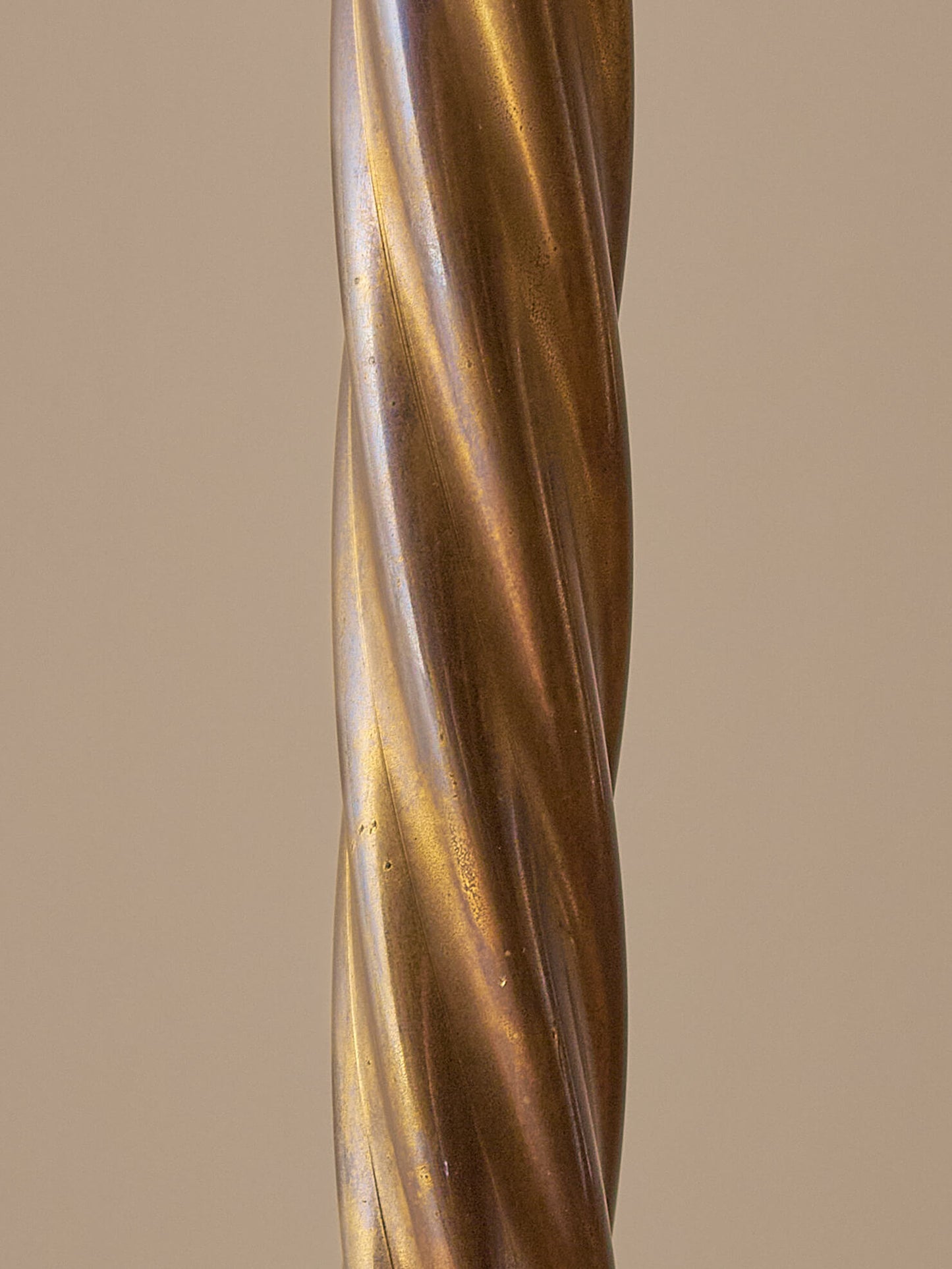 Mid-century brass twisted floor lamp