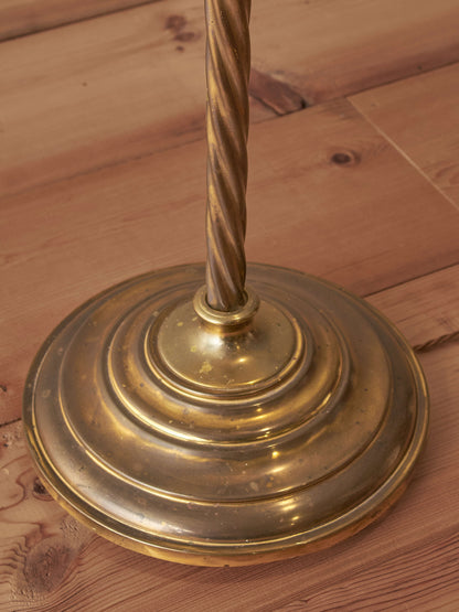 Mid-century brass twisted floor lamp