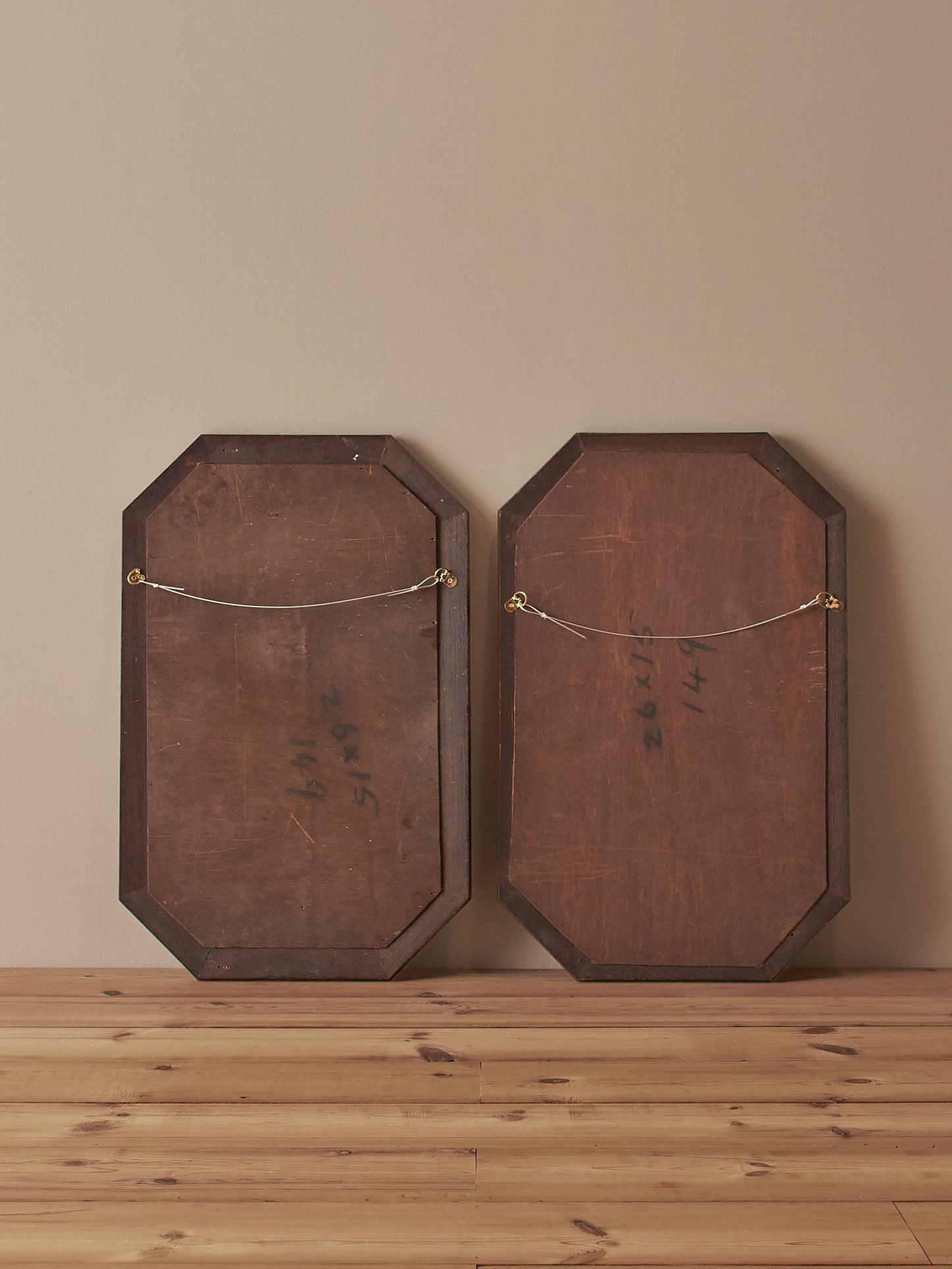 Pair of Edwardian carved mirrors