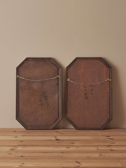 Pair of Edwardian carved mirrors