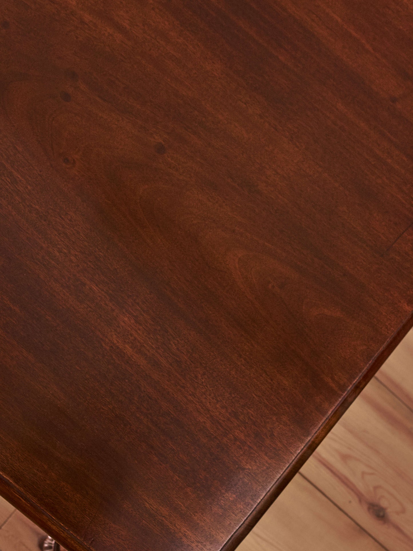 Antique William IV mahogany dining table on brass castors