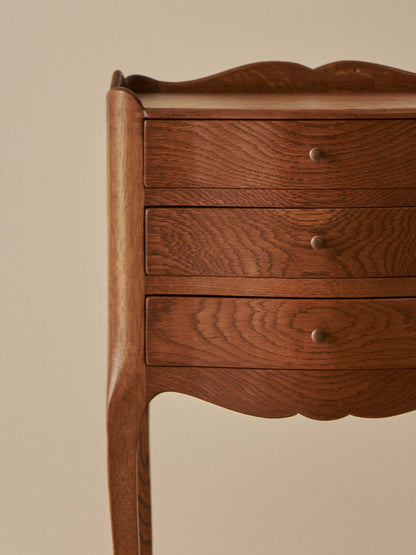 Pair of French vintage oak bedside tables