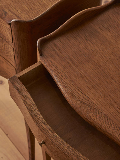 Pair of French vintage oak bedside tables