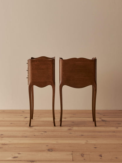 Pair of French vintage oak bedside tables