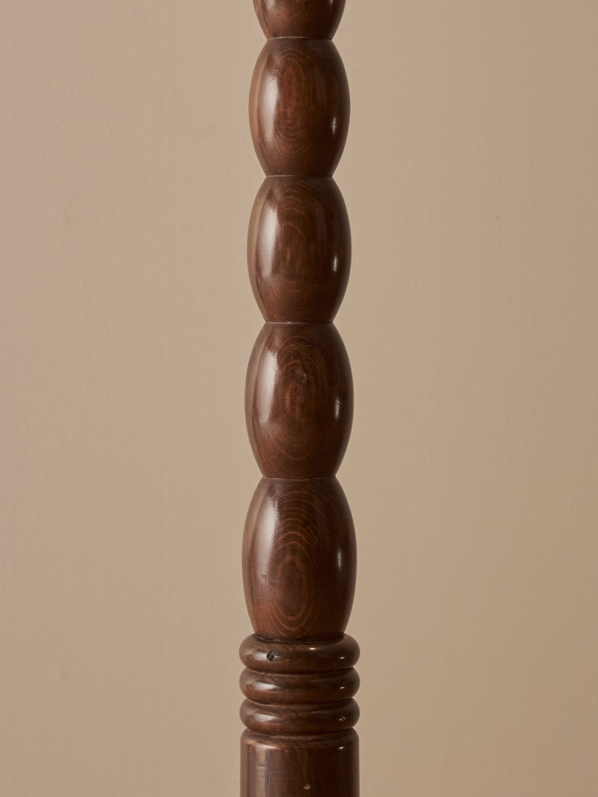 Mid-century beech bobbin floor lamp
