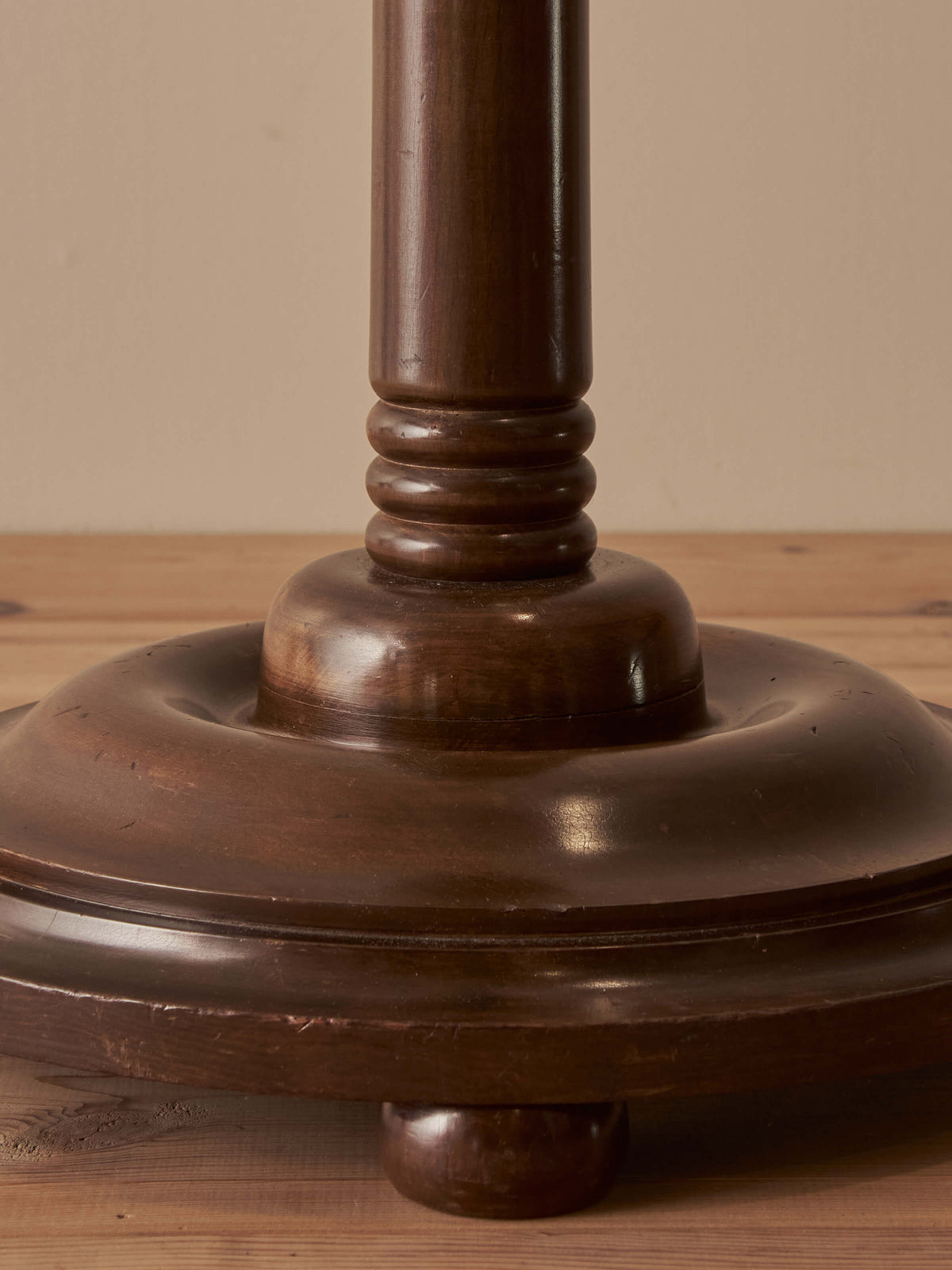 Mid-century beech bobbin floor lamp