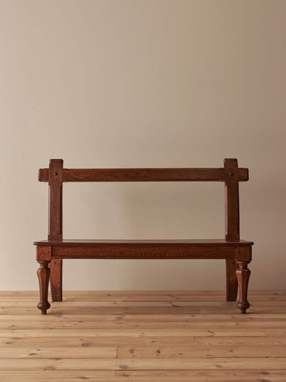 Antique oak gothic revival bench