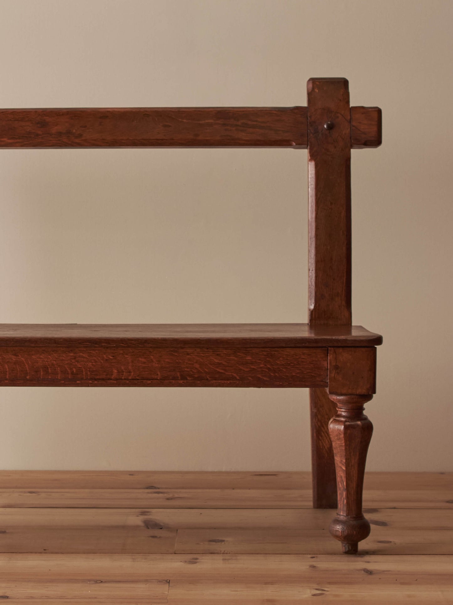 Antique oak gothic revival bench