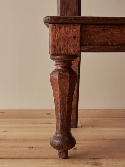 Antique oak gothic revival bench
