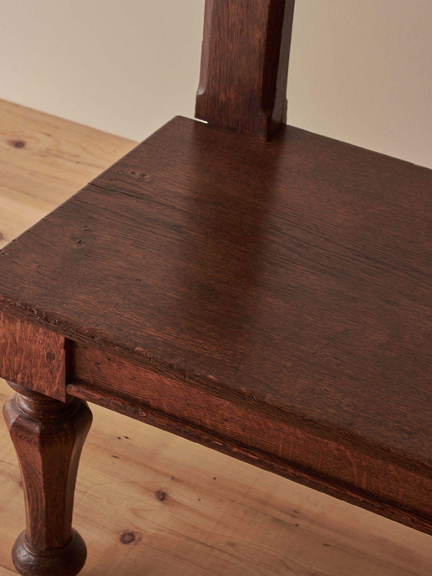 Antique oak gothic revival bench