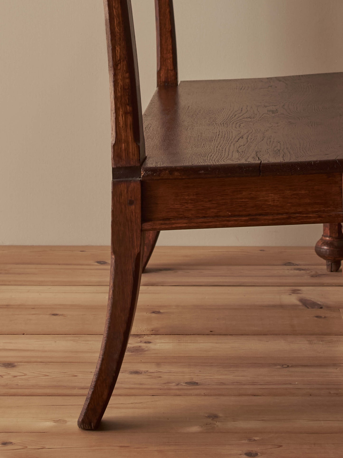 Antique oak gothic revival bench