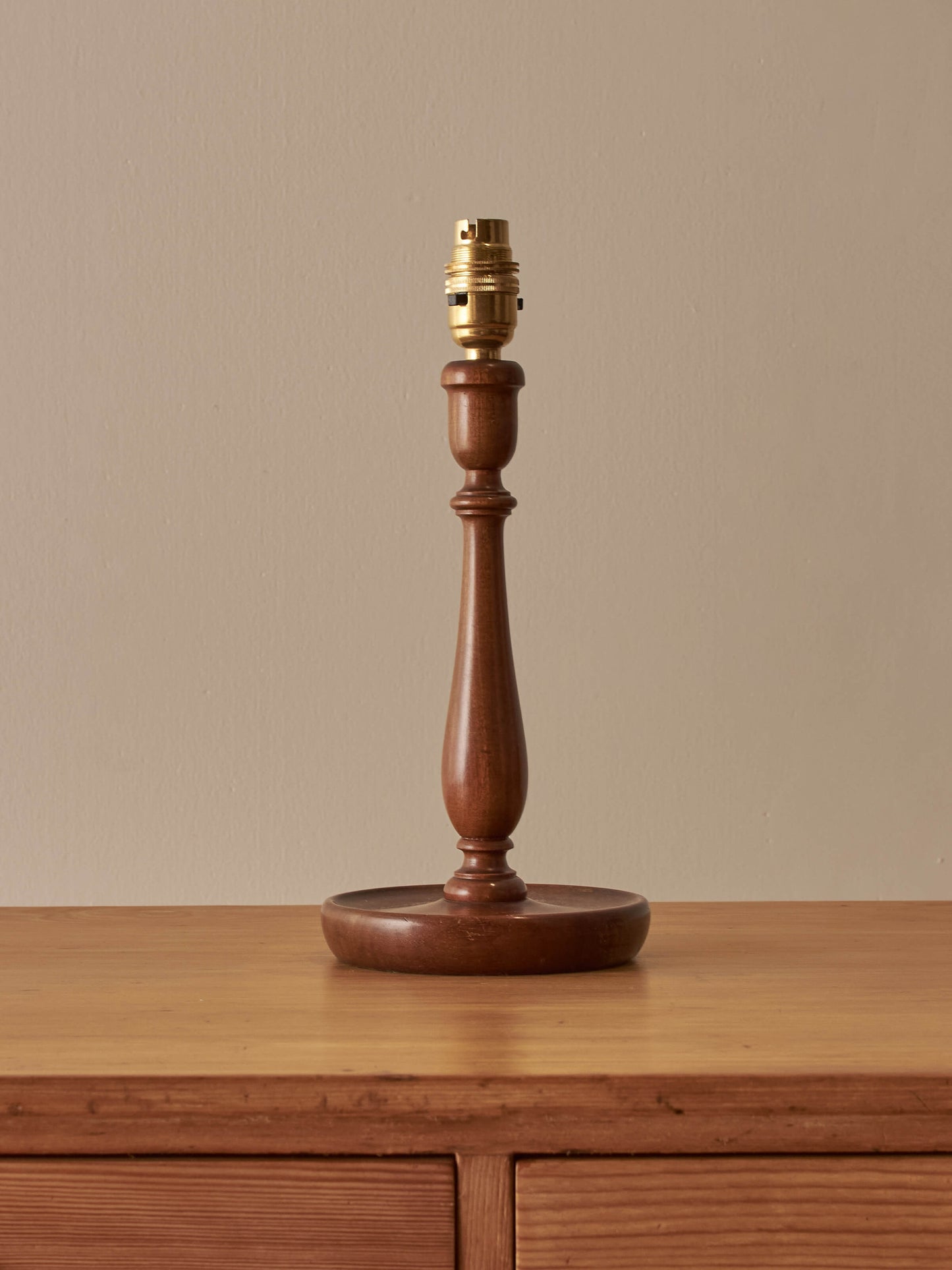 Vintage beech-turned table lamp