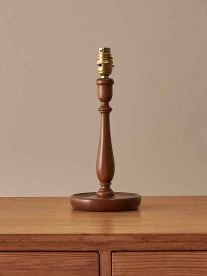Vintage beech-turned table lamp