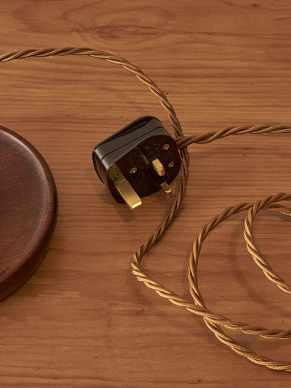 Vintage beech-turned table lamp