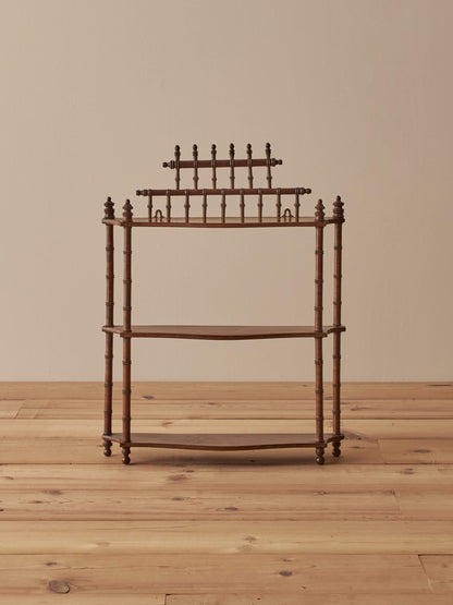 French vintage faux bamboo wall-hanging shelf