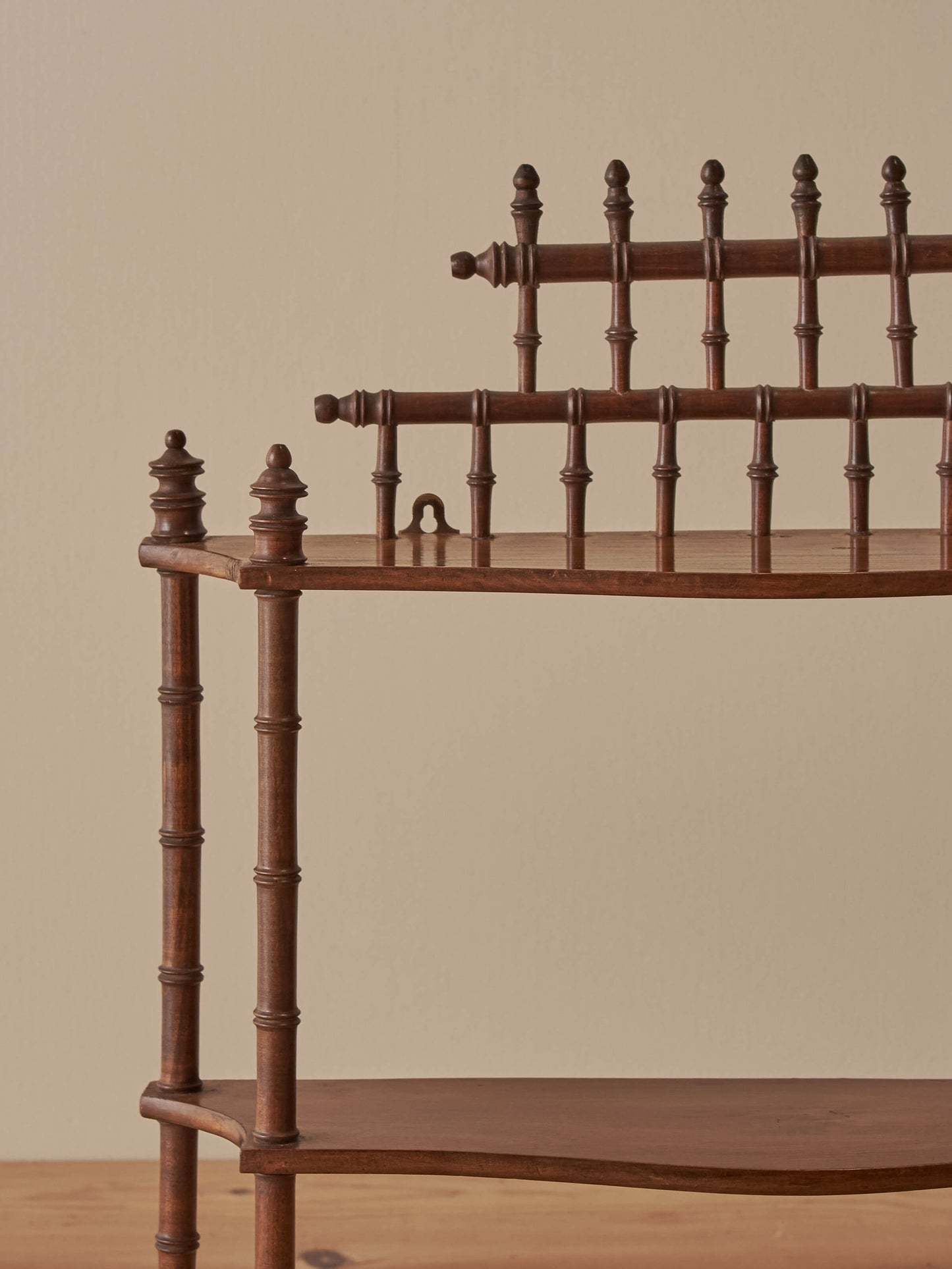French vintage faux bamboo wall-hanging shelf