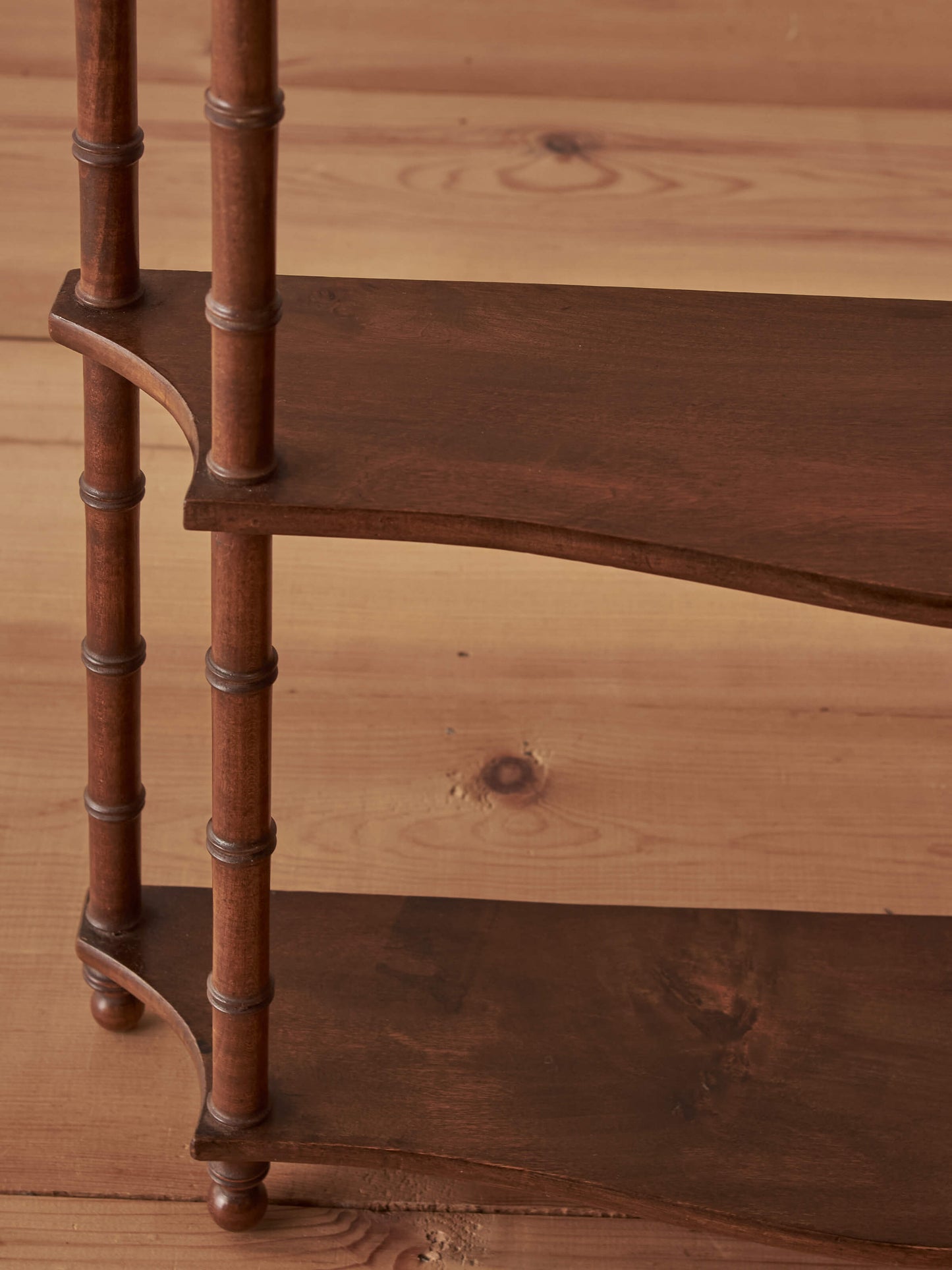 French vintage faux bamboo wall-hanging shelf