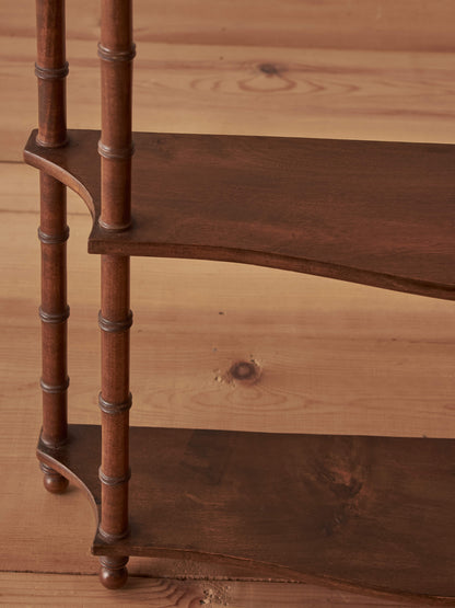 French vintage faux bamboo wall-hanging shelf