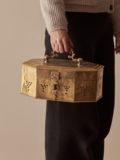 Vintage brass paan daan box