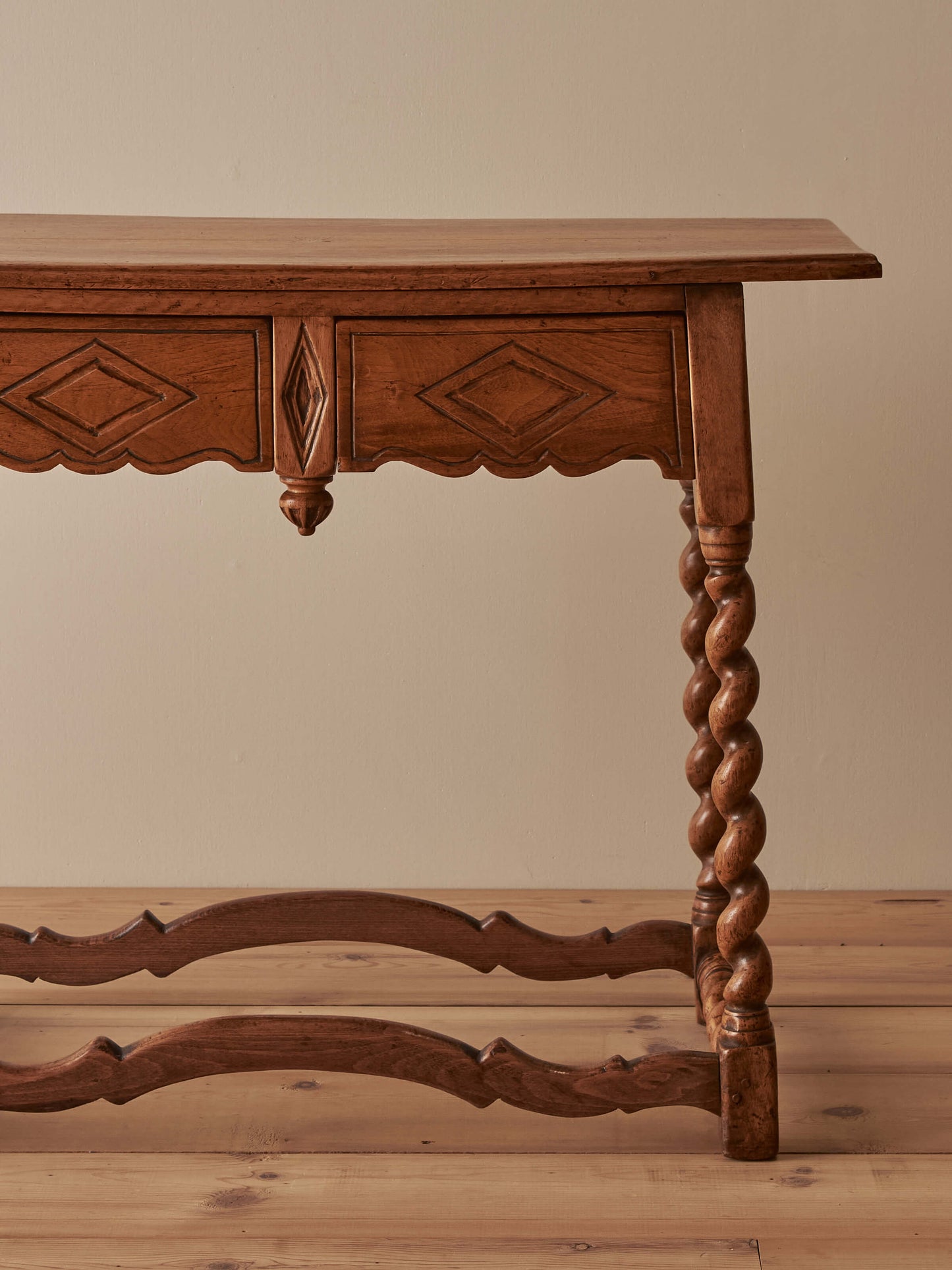 Antique Spanish walnut console table