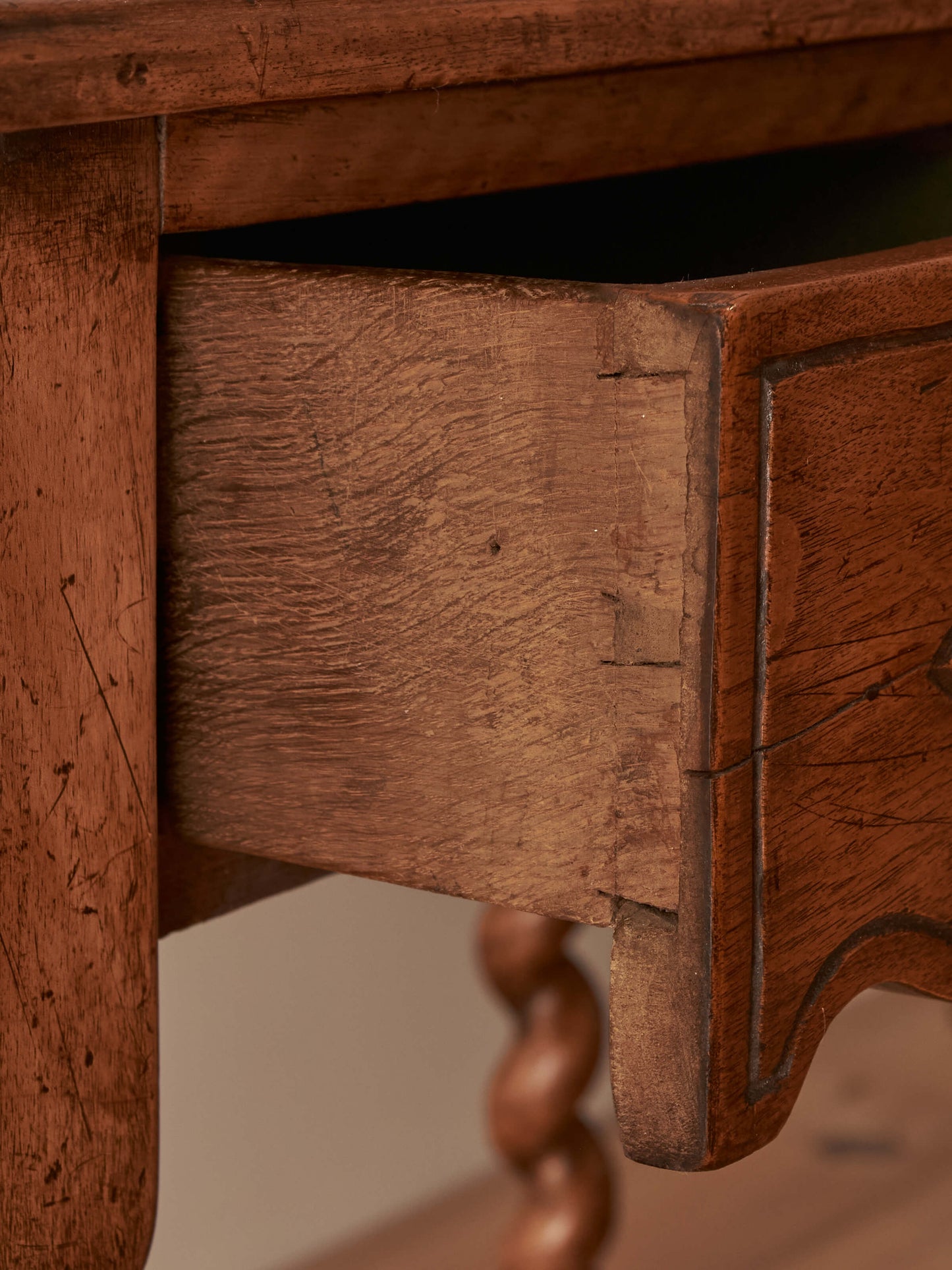 Antique Spanish walnut console table