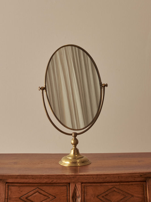 Mid-century brass Peerage vanity mirror