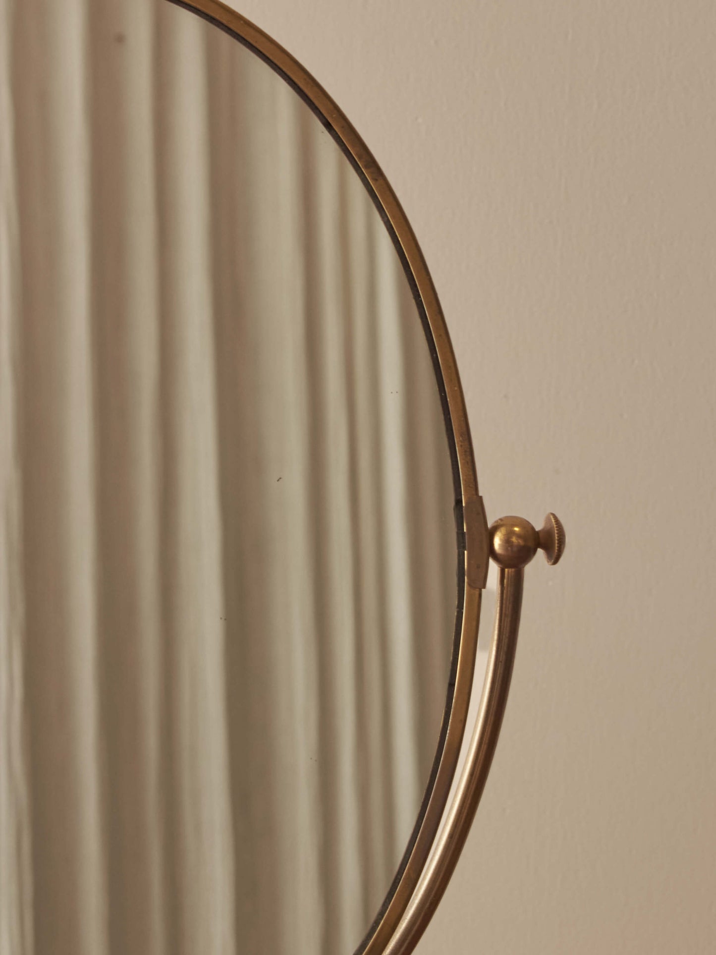 Mid-century brass Peerage vanity mirror