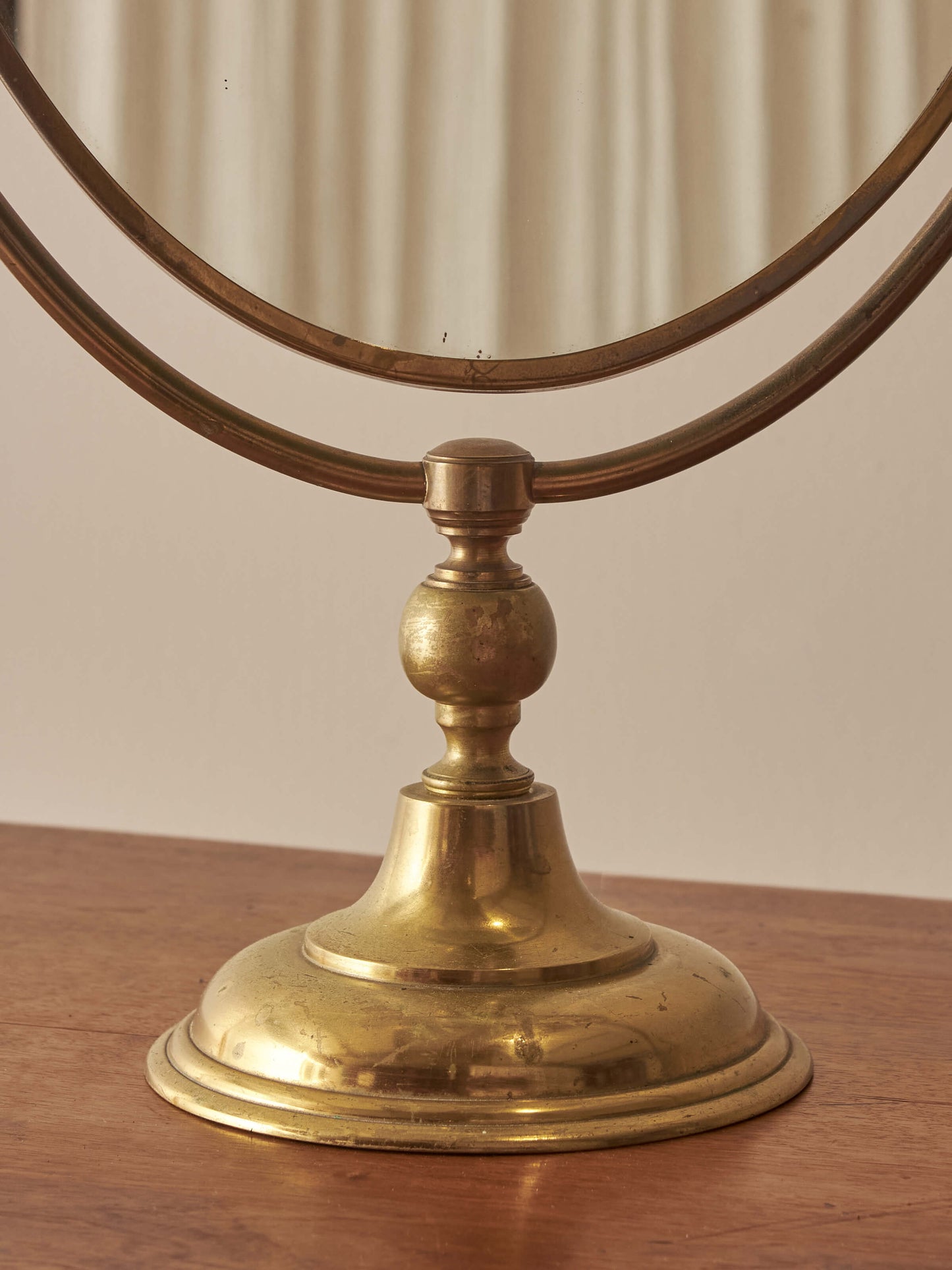Mid-century brass Peerage vanity mirror