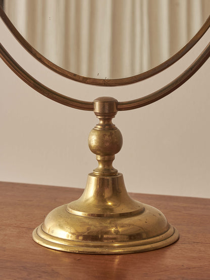 Mid-century brass Peerage vanity mirror