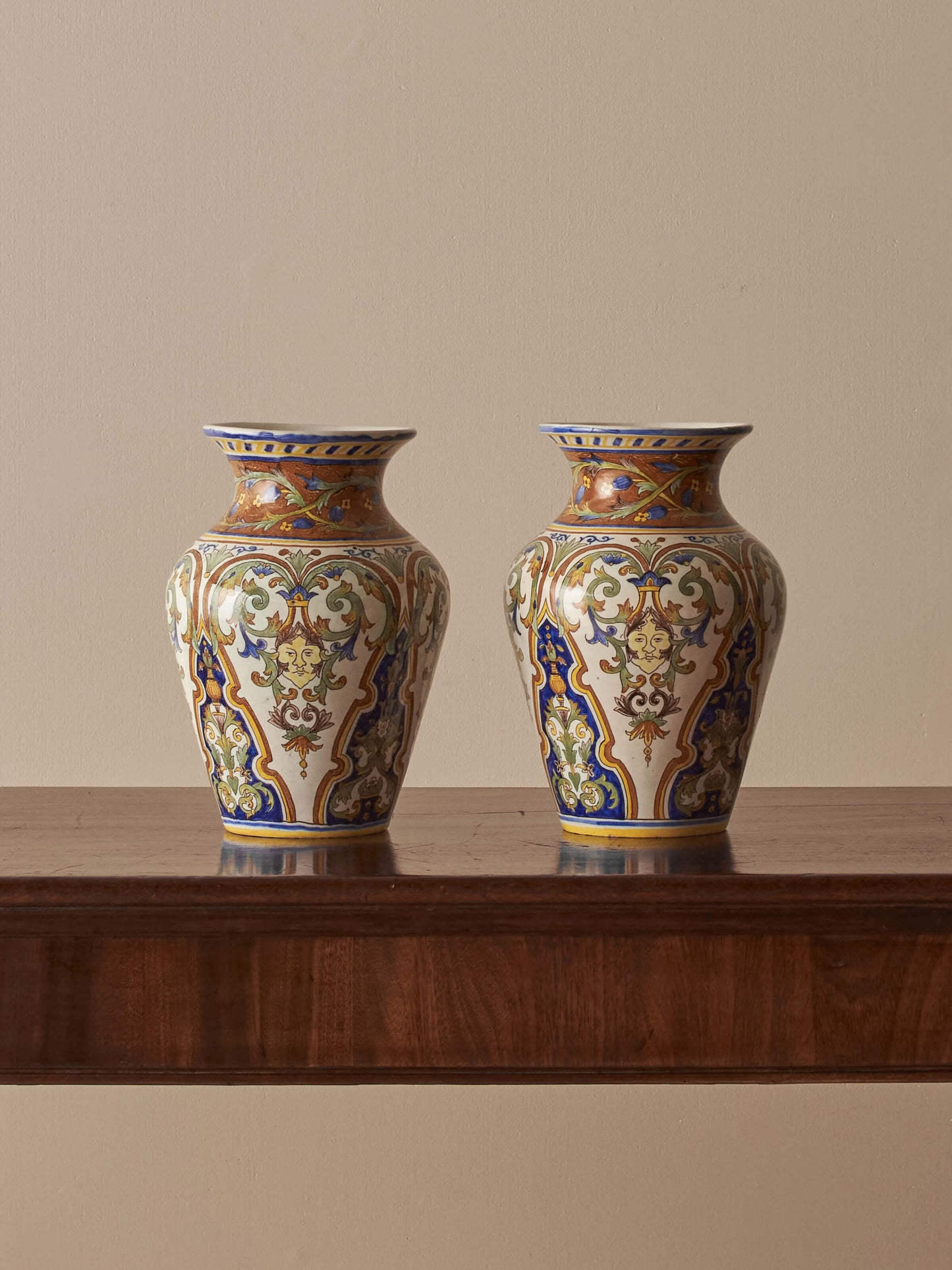 Pair of French 19th-century faience vases