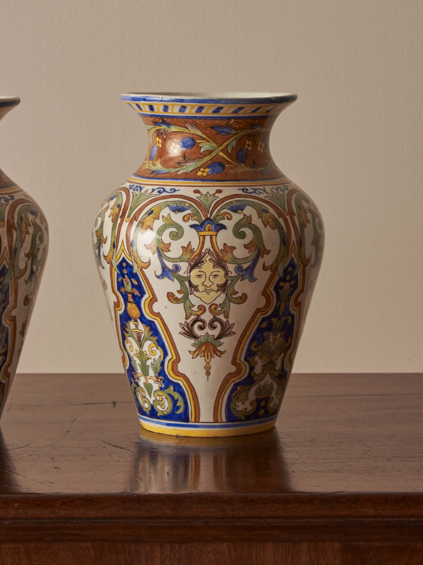 Pair of French 19th-century faience vases
