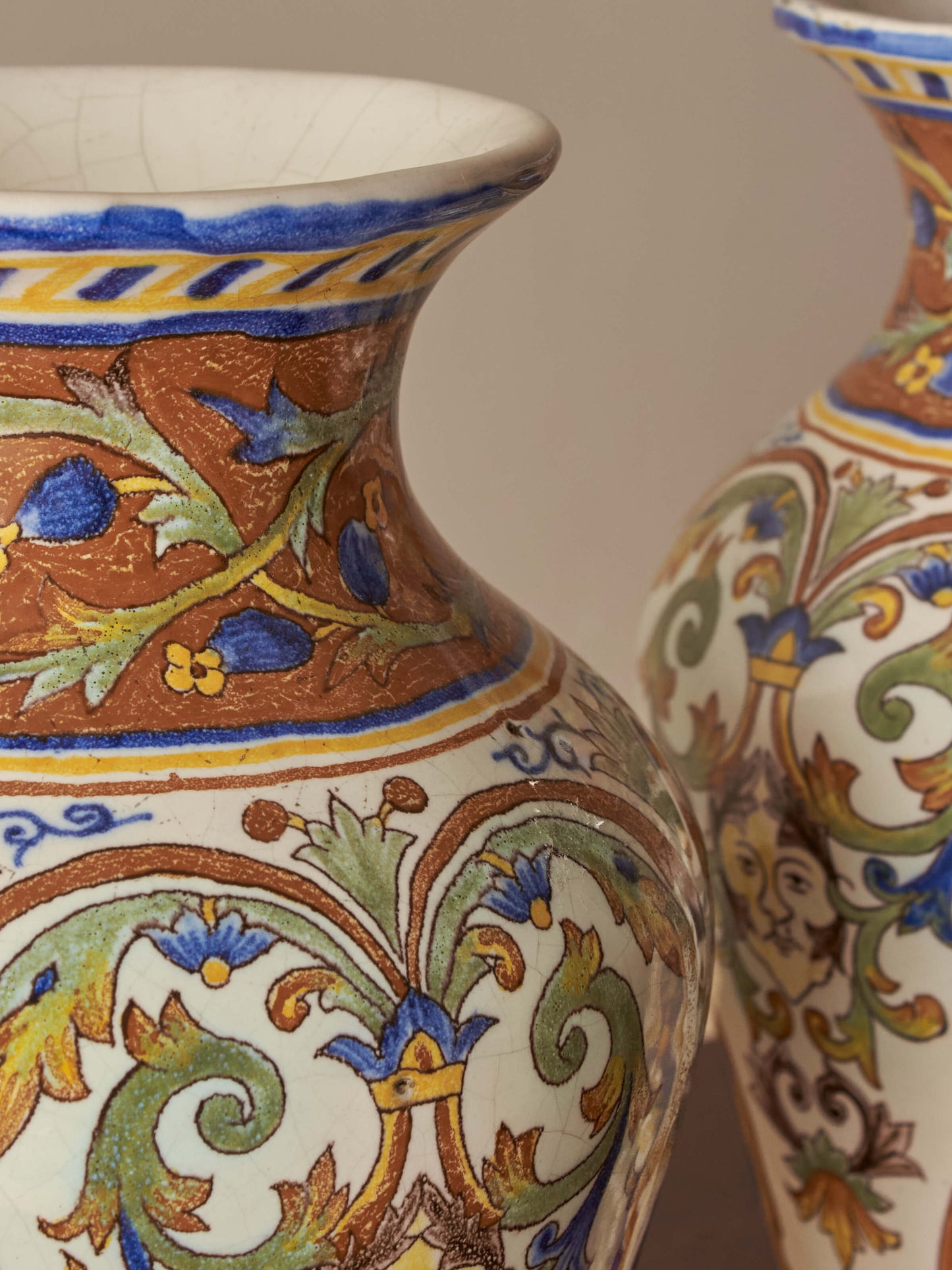 Pair of French 19th-century faience vases