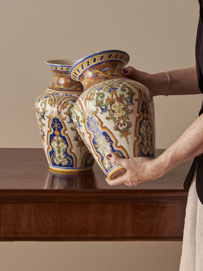 Pair of French 19th-century faience vases