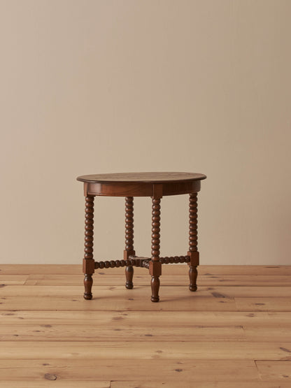 ON HOLD French vintage oval bobbin side table