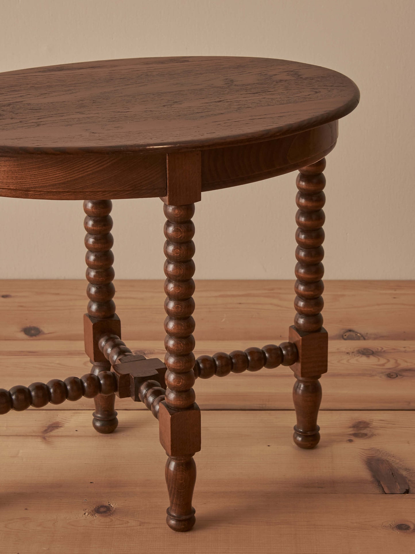 ON HOLD French vintage oval bobbin side table