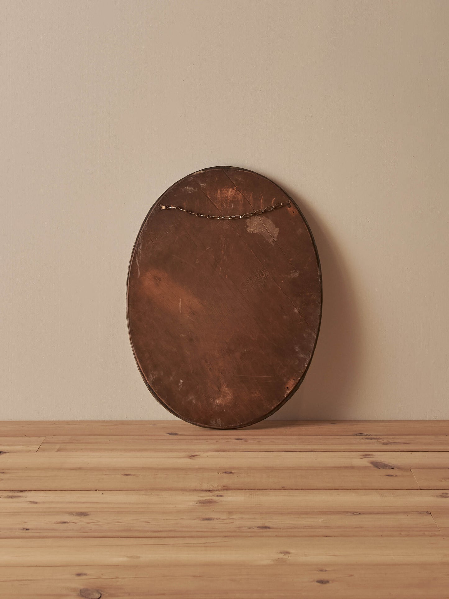 Oval Arts and Crafts copper mirror
